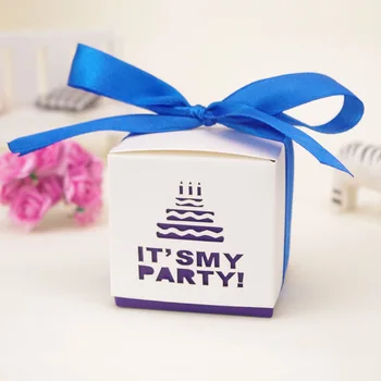 100tk Sünnipäeva Kook Pulm Kingitus Candy Box Koos Lindi Baby Shower Sünnipäev Jõulud Kingitus Pakendi Paberi Kasti Pool Tarvikud