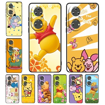 Cartoon Pooh Karu Anime Black Telefoni Puhul Huawei P50 P20 P30 P40 5G P10 Pro Lite E + P9 Lite Mini Silikoonist Pehme Kaas Capa