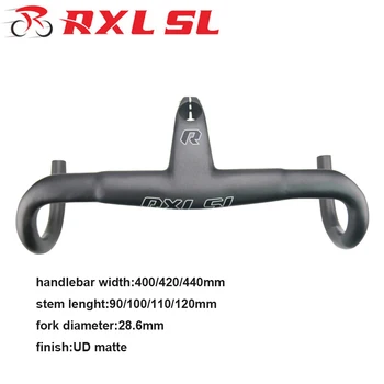 RXL SL Süsiniku Jalgratta Lenkstangi Integreeritud Varre 400/420/440mm Must Bike Käepide Baari UD Matte Tee Jalgratta Juhtrauda