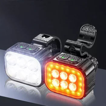 Tagumised LED Light Komplekt USB Eest Jalgrattasõit Esitulede Taillight Kerge 6/24 Lamp Rant Veekindel Alumiiniumist Jalgratta Lamp