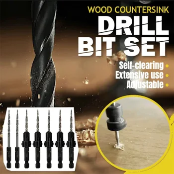 Puit Countersink Drill Bit Set Auk Lõikur Kruvi Auk Puurida Counter Sinker Puurida Puidutöötlemise Puusepatööd TS2