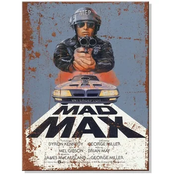Mad Max filmi Filmi Retro Metallist Tina Märk Tahvel Plakat Seina Decor Kunsti Räbal Šikk Kingitus tuba kodus garaaži seina decor