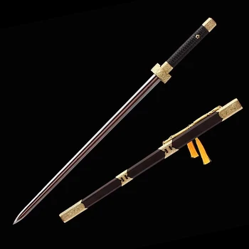 Traditsiooniline hiina Mõõgad, mis on valmistatud Käsitsi volditud Terasest ja on paigaldatud nii Ebony Puit scabbard