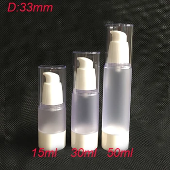 100tk 30ml jäätunud õhuta emulsioon pudel, millel valge Kaas -, plast-30ml vaakum pump Paagi ,õhuta Korduvtäidetavaid Pudel 30ml