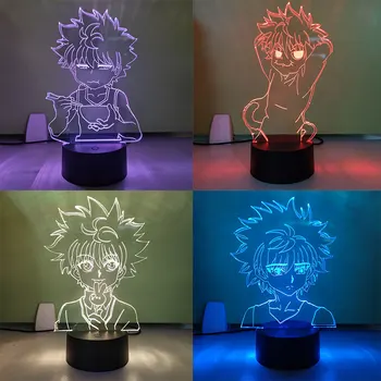 Hunter X Hunter Killua Led Tabel Lamp Lastele Magamistuba Decor Hxh Led Night Light Anime Kingitus Akrüül 3d Neon Lamp Killua Armas