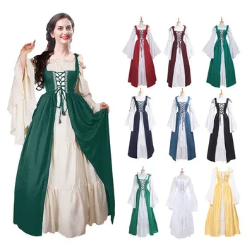 Klassikalise Renessanss-Keskaja Kesk-Euroopa Stiilis Luksust Naine Cosplay Kostüümid Pool Kleit Halloween Kostüümid