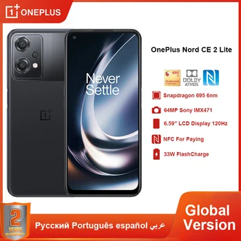 OnePlus Nord CE-Lite 2 Nutitelefoni Snapdragon 695 5G mobiiltelefon, 33W Eest 120Hz kuvar Android NFC Mobiiltelefon