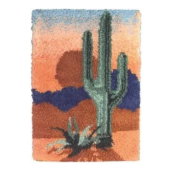 Tikandid vaip Riivi konks vaipa komplektid koos Eel-Trükitud Muster Tikitud Tapesty Cactus sulguriga matt Vaipa kit Kodu kaunistamiseks