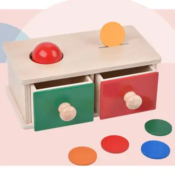 Puidust Montessori Mänguasjad Kuju Sobitamine Sahtlitega Alguses Montessori Mänguasjad Objekti Püsivus Kast Mängu Suhtluse Aktiivsus