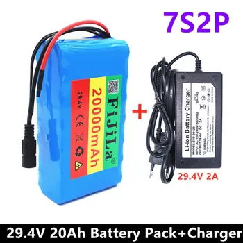 7s2p 24V 20Ah 18650 Aku li-ion battery pack 29.4 v 20000mAh Elektriline jalgratas mopeed /Li-ion aku BMS+ 2A laadija