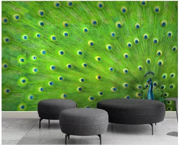 3d-foto tapeet kohandatud seinamaaling Peacock feather elutoas tv taust home decor 3d tapeet seina murals seinte 3 d