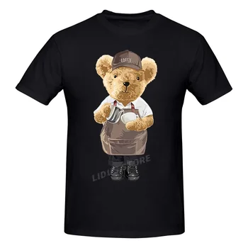 2022 Moe Vaba aja veetmise Peakokk Teddy Bear T-särk Harajuku Streetwear 100% Puuvill Graafika Tshirt Marki Tee Tops