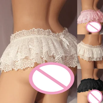 Naiste Aluspüksid Sexy G-String Miniseelik Pits Näha Läbi Püksikud Kiusatus Madal Vöökoht Rihmad Mini Seelik Erootiline Underpant Aluspesu