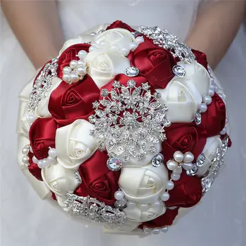 Rose Crystal Pulm Kimp Pärlitest Pross kimp pulmas Pruutneitsi tarvikud kunstliku Pulm lilled pulmakimbud