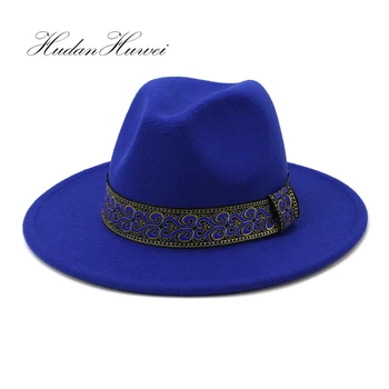 2020 Hot Müüa Klassikaline Briti Stiilis Villane Jazz Fedora Müts Elegantne Naiste Härrad Kiriku Poole Puhkust Panama Müts Mütsid