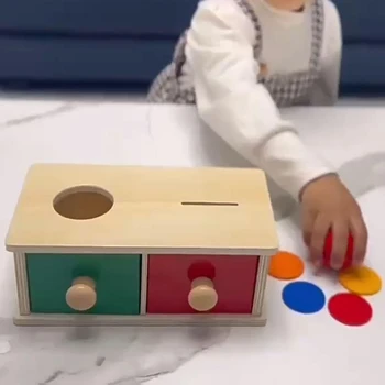Montessori Puidust Sahtel Müntide Pallid Kasti Mänguasi Värvi Tunnetus Mänguasi Sensoorset Arengut Õppimise Abivahendid Koolieelsete DropShipping