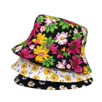 Mood Panama Suvel Harajuku Kopp Müts Floral Print Kalamees Müts Pöörduv Bob Kopp Üpp Mehed Naised