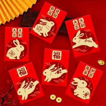 2023 Hiina Küülik Aasta Festival Hongbao Pruunistavate Punane Ümbrik Cartoon Lapsed Kingitus, Raha Pakkimis Kott Õnnelik Punane-Paketid, Kott