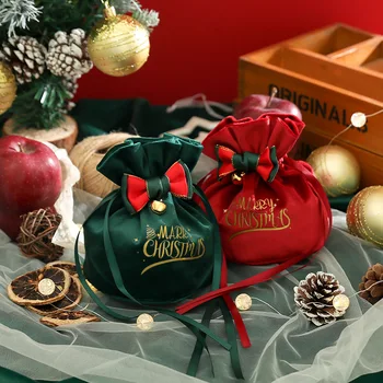 50tk/Palju 12*15cm Creative Christmas Kingitus Kott Apple Velvet Kott Jõululaupäev Candy Box Rahu Puu-Lapp Bundle Pool Kingitused