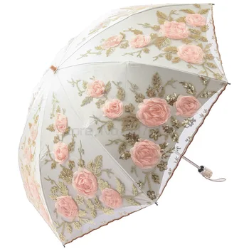 Printsess Vihmavari Päikesevarju Pits Anti-päikest ombrelle Anti-ultraviolett-Kummist Sunumbrella Päikest ja Vihma Dual-eesmärk