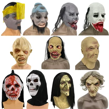 Täiskasvanud Halloween naljakas nägu maski õudus skripti tappa kurat rekvisiidid trikk pea nõid karjuvad cosplay mask