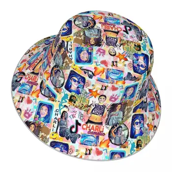 Charli Damelio , Lahe Disain peegeldav Kopp Müts Mehed Naised Kopp Müts Väljas Päikesekaitsetoodete Beach Müts Päikese Matkamine Kalapüük Kork