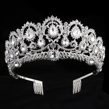 Crystal Tiaras Rhinestone Kuninganna Kroon Sünnipäeva, Pulma Juuste Aksessuaarid, Suur Luksus Peapaelad Diadem, Mille Kärjed Ehted