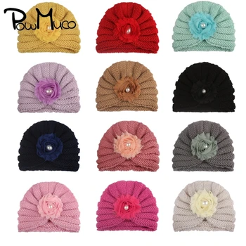 Powmuco Imiku Mugav Soe Kudumise Villased Mütsid Mood Käsitöö Lille Mudilane Mütsid Armas Lill Peakatet Rõivaste Kaunistamiseks