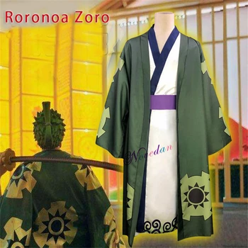 Anime Roronoa Zoro Cosplay Kostüüm Kimono Hommikumantel Varjatud Pikad Varrukad Halloween Sobiks Naine, Meestele, Lastele
