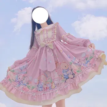 Jaapani Stiilis kawaii riided magus lolita kleit Pikk Varrukas Op Kleit Laste jaoks on Sügis ja Talv gothic haldjas kleit