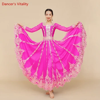 India Tantsu Performance Riided Naistele India Kleit Raske Tööstus Tikandid kõhutants Kleit Oriental Komplekt
