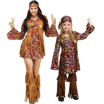 Tüdruk Karneval Purim Savage Neiu Kostüüm India Printsess Riided Cosplay Halloween Kostüüm Pool Kleit